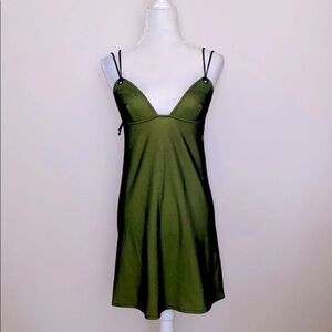 Y2K Fendi lime Green with black micro mesh Mini Dress